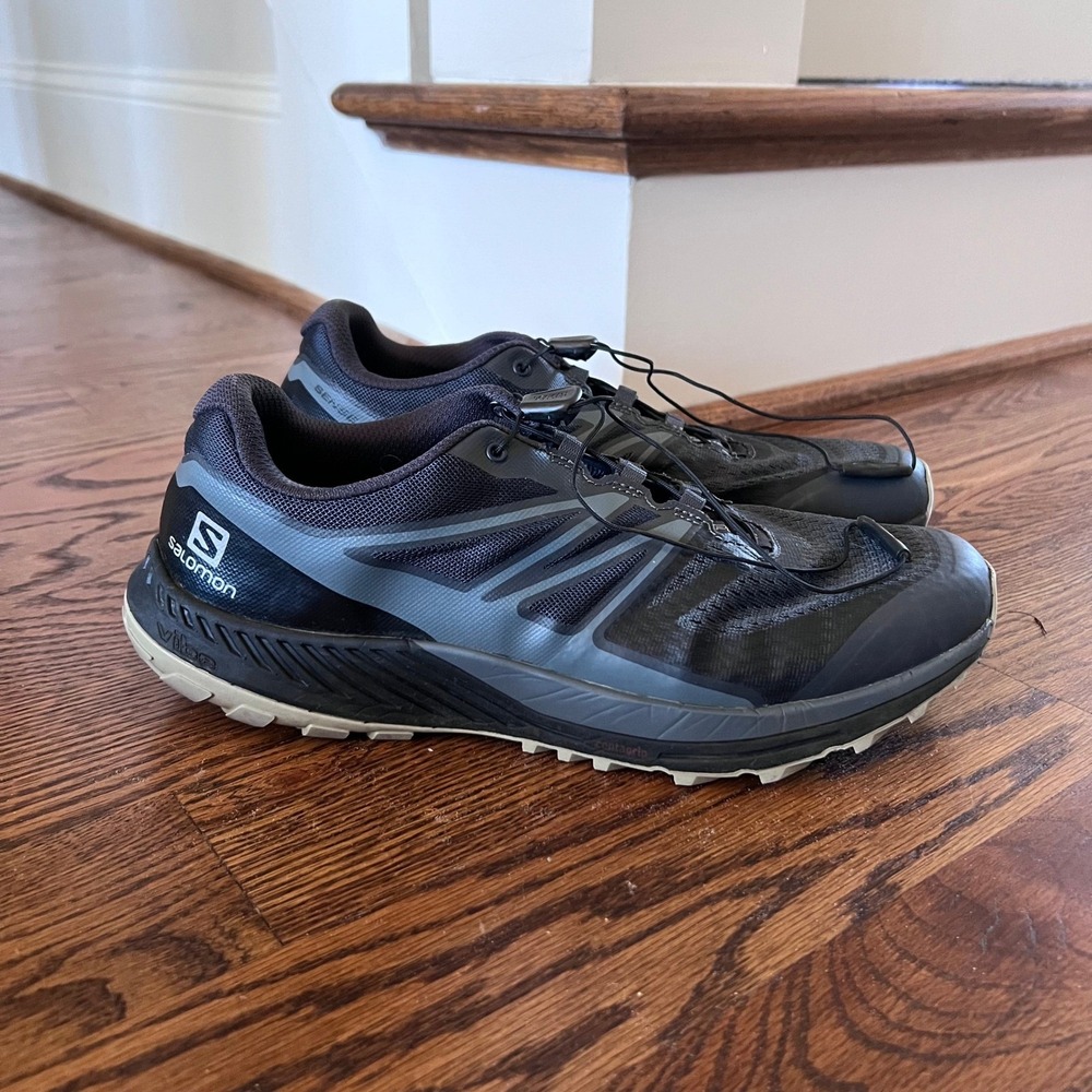 Salomon Men's Athletic Trail Shoe in Charcoal and Light Gray - Picture 10 of 16